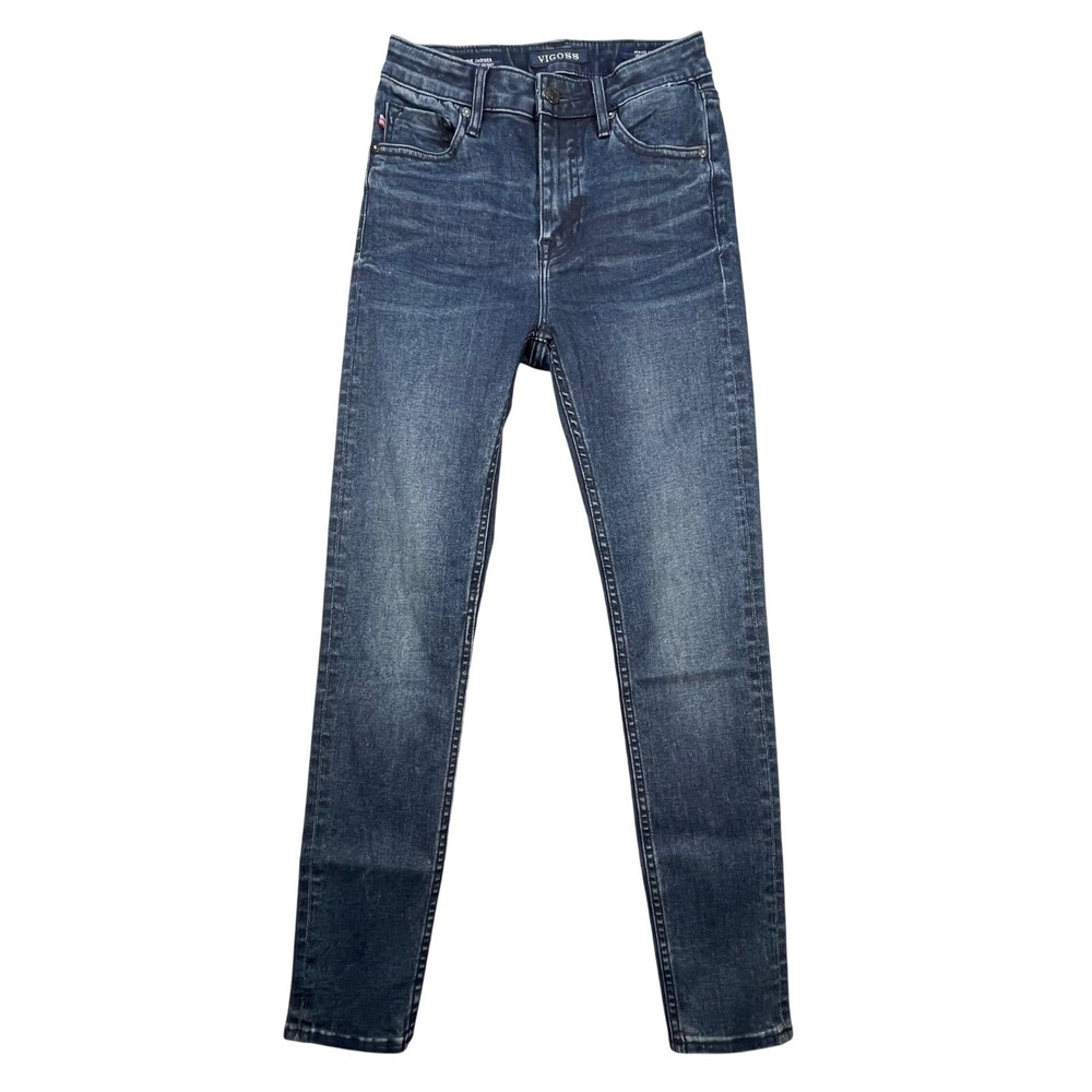 Vigoss Blue Dark Wash The Jagger High Rise Skinny Jeans Womens 25